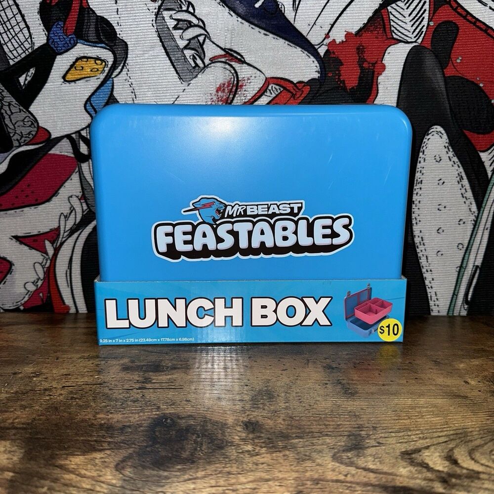 NEW MrBeast Feastables Lunch Box Worlds Coolect Blue SEALED BRAND NEW SHIPS ASAP